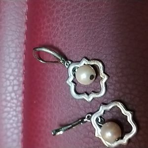 Silver pearl earrings
